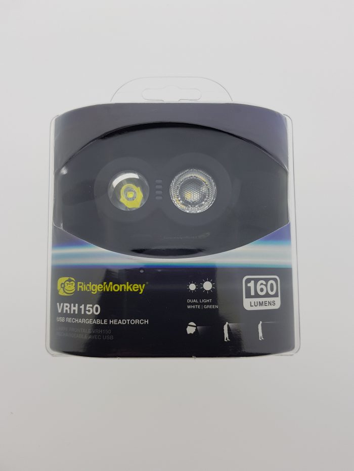 RidgeMonkey VRH150 USB S083000 Rechargeable Headtorch