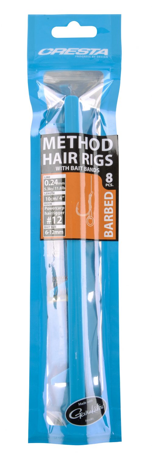 Cresta Method Hair Rigs With Bait Bands Barbed